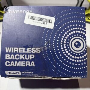TIVERNOX Wireless Backup Camera Solar 10000mAh Rear View Kit TC-647A Black